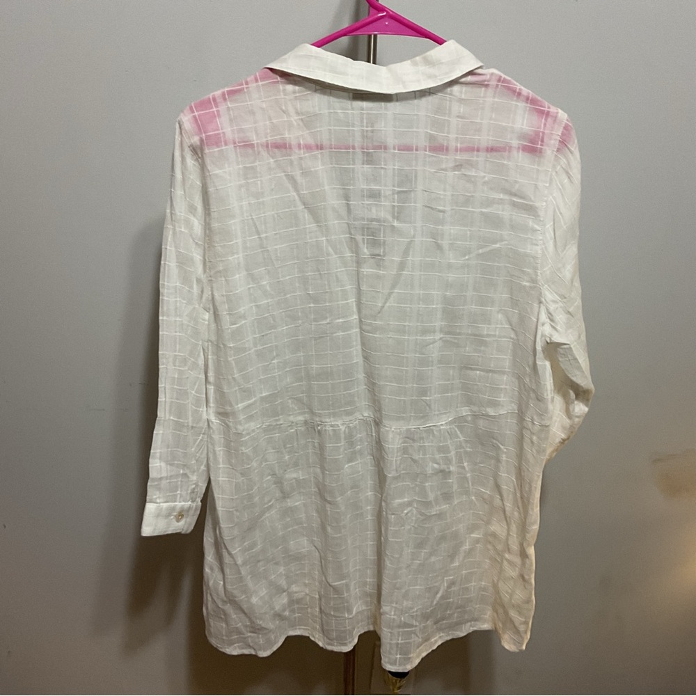 J.Jill White 3/4 Sleeve Blouse Size M NWT - Picture 6 of 10